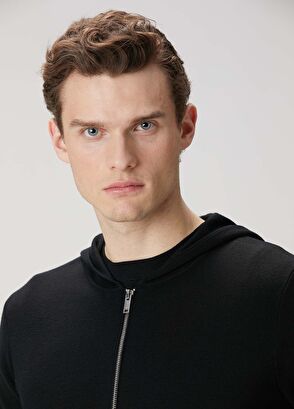 Sandro Black Hooded Wool Sweatshirt - 5