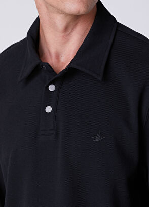 Beymen Club Comfort Fit Black Polo Diagonal Sweatshirt - 7