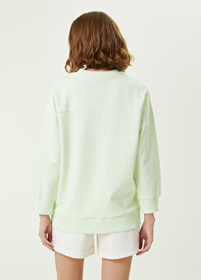 Beymen Club Green Scribble Bird Embroidered Oversized Sweatshirt - 6