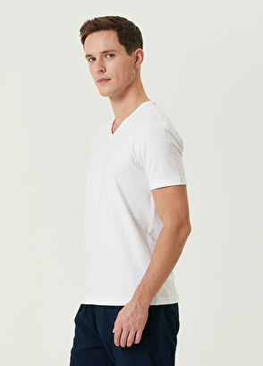 Beymen Club Beyaz V Yaka T-shirt - 4