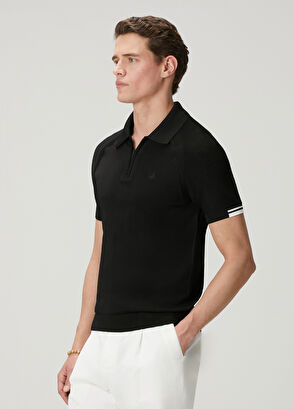 Beymen Club Siyah Polo Yaka Kısa Kollu Triko - 4