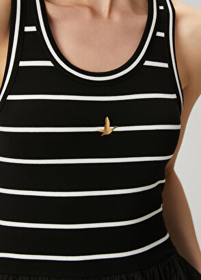 Beymen Club Black Striped Midi Dress - 5