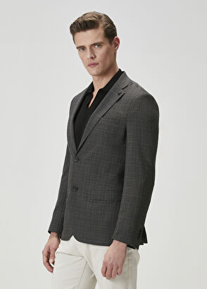 Beymen Club Anthracite Patterned Wool Jacket - 5