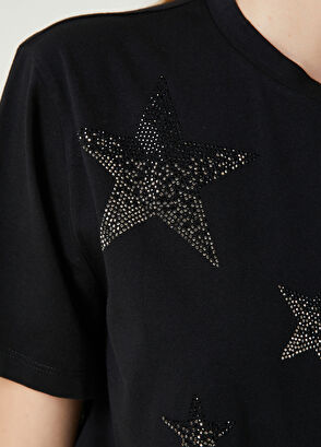 Beymen Club Siyah Yıldız Hotfix Detaylı T-shirt - 6