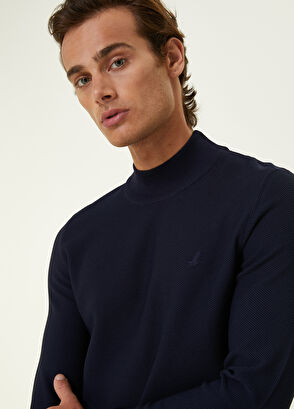 Beymen Club Navy Blue Textured Sweater - 7