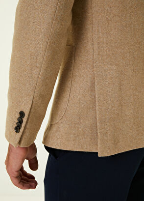 Beymen Club Beige Patch Pocket Detailed Woolen Coat - 6