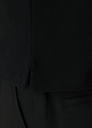 Ami Paris Siyah Polo Yaka Organik Pamuk T-shirt - 6