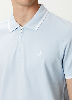 Beymen Club Açık Mavi Beyaz Polo Yaka T-shirt - 5
