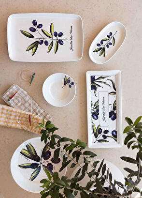 The Mia Olivos Desenli Seramik Salata Kasesi - 6