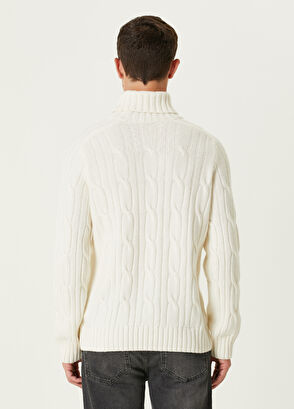 Beymen Club Ecru Turtleneck Hair Braid Textured Wool Sweater - 5