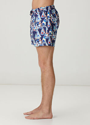 Beymen Club Navy Blue Sail Print Short Swimsuit - 3