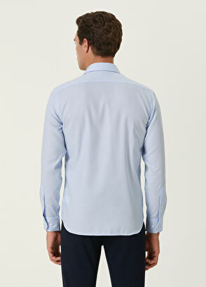 Beymen Club Slim Fit Mavi Non-iron Armürlü Gömlek - 4