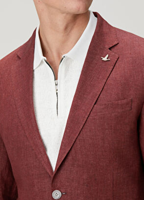 Beymen Club Plum Linen Jacket - 7