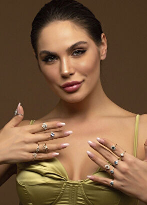 Hazine Pırlanta 14 Ayar Rose Kadın Pırlanta Yüzük - Görsel 6