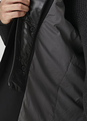 Beymen Club Siyah Kapüşonlu İç Yaka Detaylı Mont - 9