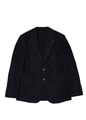 Beymen Club Lacivert Çizgili Yün Ceket - 9