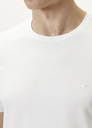 Beymen Club Off-White Regular Fit Elastane Basic T-Shirt - 8