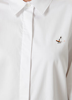 Beymen Club Beyaz Logolu Klasik Poplin Gömlek - 5