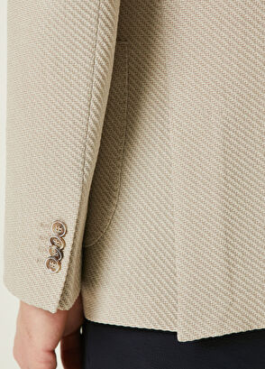 Beymen Club Beige Diagonal Coarsely Textured Knitted Jacket - 7