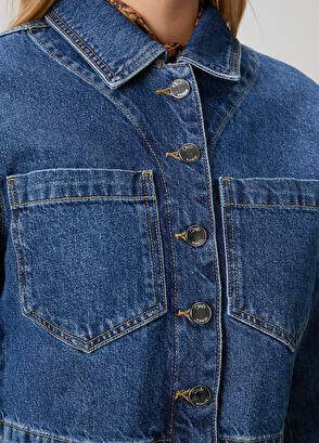 Beymen Club Blue Crop Denim Jacket - 6