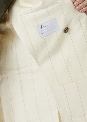 Beymen Club White Stripes Double-Breasted Jacket - 8