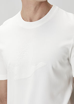 Beymen Club Kırık Beyaz Logo Jakarlı Kısa Kollu Kazak - 7