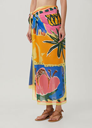 Beymen Club Yellow Printed Pareo Shawl - 3