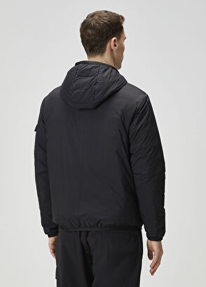 Siyah Kapüşonlu Mont - Görsel 5