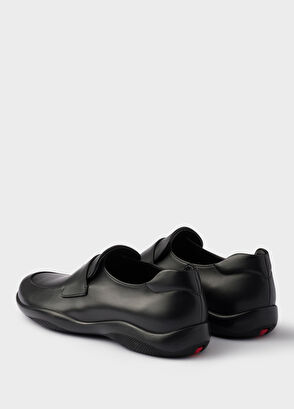 Prada Black Toblach Leather Men's Loafers - 4