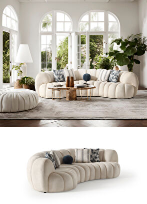 Bekaliving Bandung Bej Şönil Simetrik Kanepe - 5