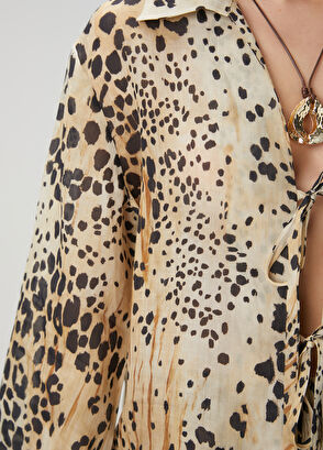 Beymen Club Kahverengi Leopar Desenli Bluz - 9