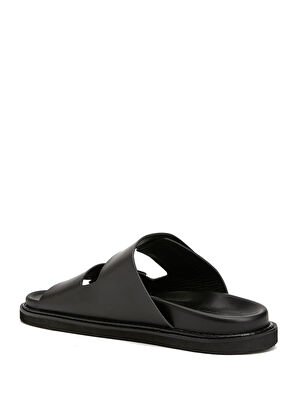 Beymen Club Siyah Çift Bantlı Erkek Deri Terlik - 3