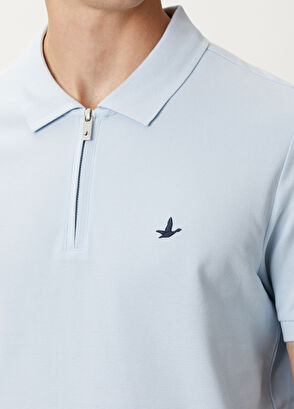 Beymen Club Light Blue Polo Zippered T-Shirt - 5