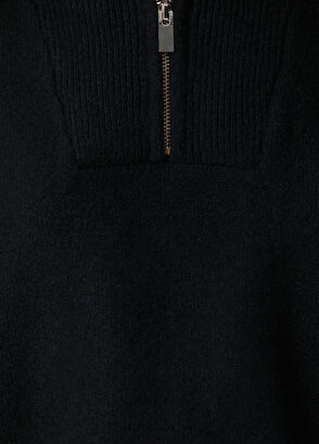 Network Siyah Dik Yaka Fermuarlı Uzun Kol Kazak - 6