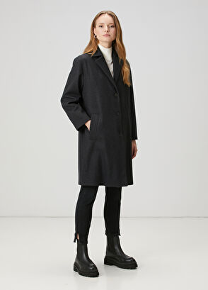 Beymen Club Anthracite Wool Coat - 4