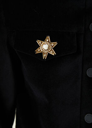 Beymen Club Siyah Taşlı Aksesuarlı Kadife Trucker Ceket - 5