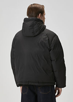 Boke Flower 2.0 Siyah Kapüşonlu Puff Mont - Görsel 5