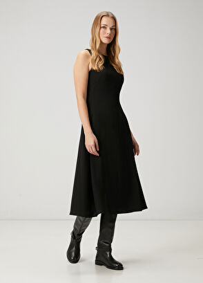 Beymen Club Siyah Midi Elbise - 4