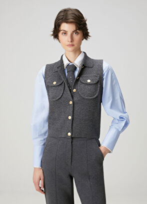 Beymen Club Taupe Wool Knit Vest - 4
