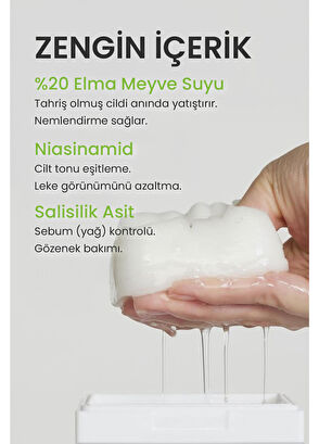 Dermal Elma Özlü Gözenek Temizleyici Aydınlatıcı Peeling Tonik 80'li Toner Pedi  - 4