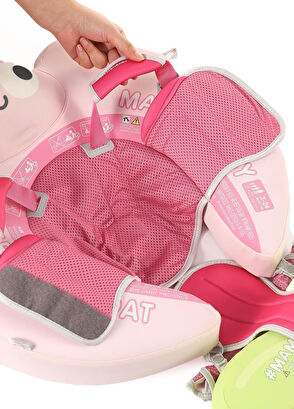 Mambobaby Pink Flowers Emniyetli Gölgelikli Ayak Destekli Bebek Yüzme Simidi - 6