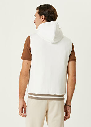 Beymen Club Kırık Beyaz Kapüşonlu Çift Taraflı Jersey Yelek - 6