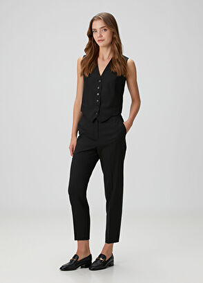 Beymen Collection Siyah İnce Yün Yelek - 3