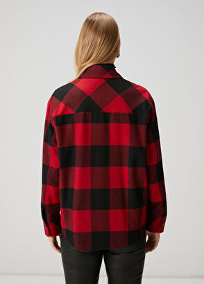 Beymen Club Kırmızı Siyah Kareli Gömlek - 5