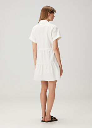 Beymen Club Off-White Mini Shirt Dress - 5