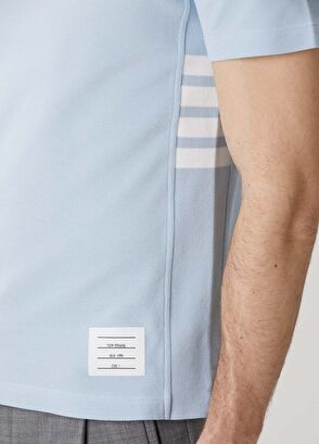 Thom Browne Açık Mavi Şerit Detaylı T-shirt - 6