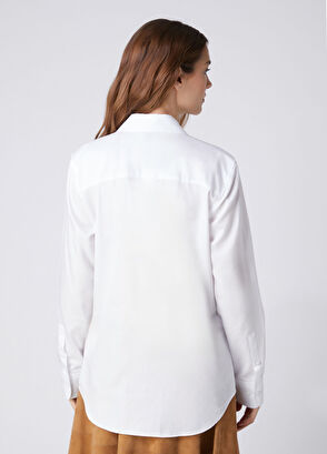 Beymen Club Kırık Beyaz Logolu Basic Poplin Gömlek - 6