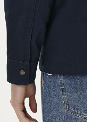 Beymen Club Lacivert Kaz Logo Detaylı Dış Gömlek - 6