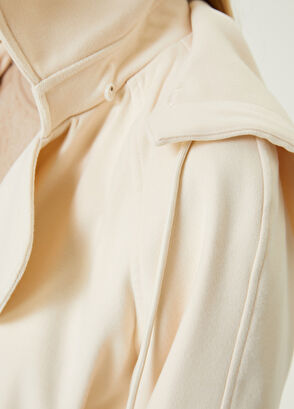 Beymen Club Kırık Beyaz Kapüşonlu Kruvaze Kaşe Pardösü - 6