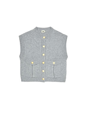 Gri Melanj Yün Triko Yelek Beymen Club Gri Melanj Yün Triko Yelek - 8